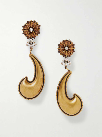 Etro Gold-tone crystal earrings at Collagerie