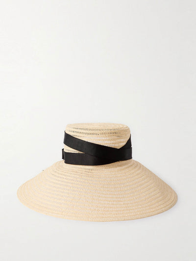 Eugenia Kim Mirabel grosgrain-trimmed straw sunhat at Collagerie