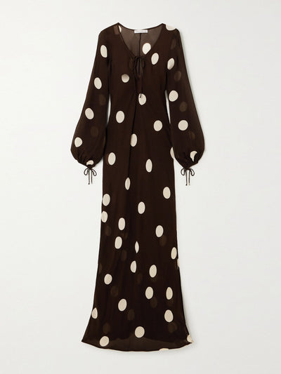 Faithfull The Brand Santos polka-dot georgette maxi dress at Collagerie