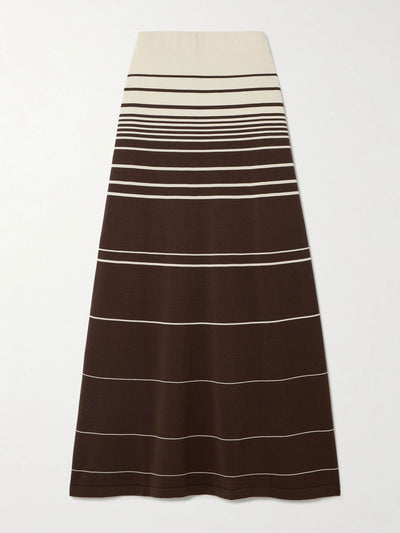 Faithfull Casia striped cotton-blend maxi skirt at Collagerie