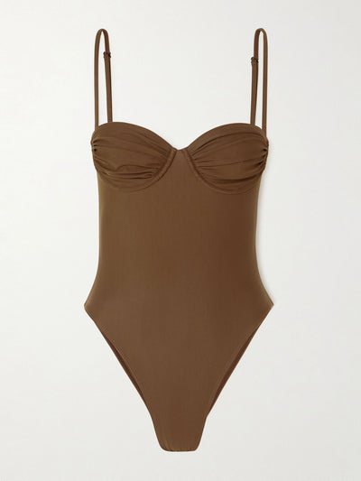 Faithfull The Brand Gabriela ruched stretch swimsuit at Collagerie