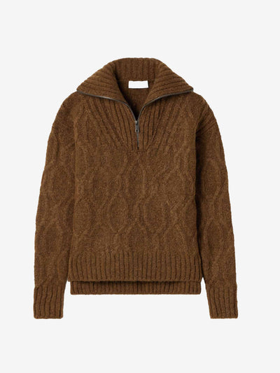 FALKE Ergonomic Sport System Troyer cable-knit wool-blend sweater at Collagerie