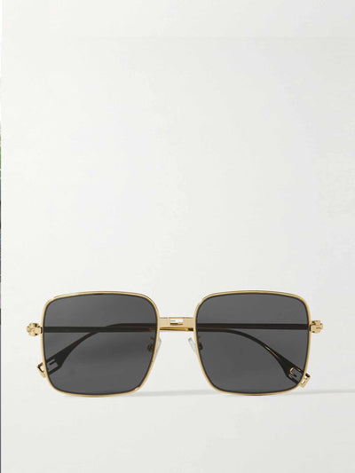 Fendi Eyewear Baguette square-frame gold-tone sunglasses at Collagerie