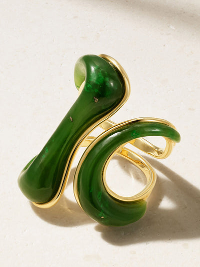 Fernando Jorge Stream 18kt gold and jade ring at Collagerie