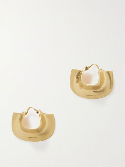 Ferragamo Gold-tone hoop earrings at Collagerie