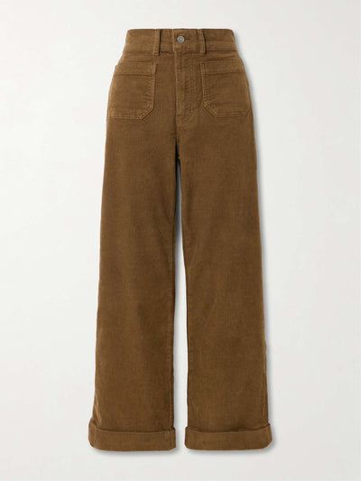 Frame The 70s cropped cotton-blend corduroy wide-leg pants at Collagerie