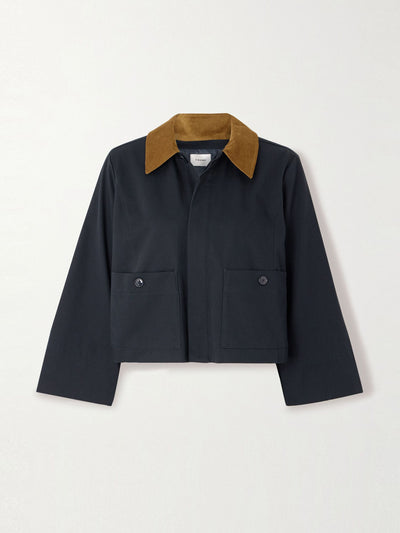Frame Corduroy-trimmed cotton-twill jacket at Collagerie