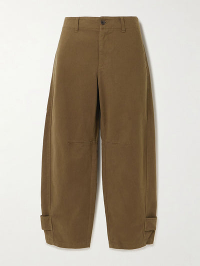 Frame The Twisted cotton-twill tapered pants at Collagerie