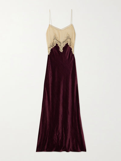 Gabriela Hearst Adolphine organic silk-voile and velvet maxi dress at Collagerie