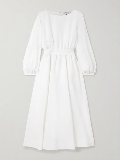 Gabriela Hearst Ahmose gathered Aloe linen maxi dress at Collagerie