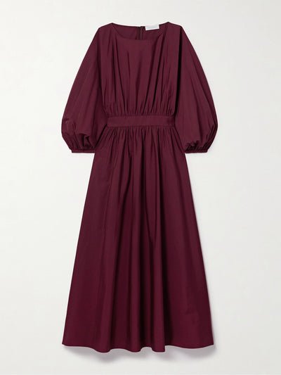 Gabriela Hearst Ahmose gathered cotton-poplin midi dress at Collagerie