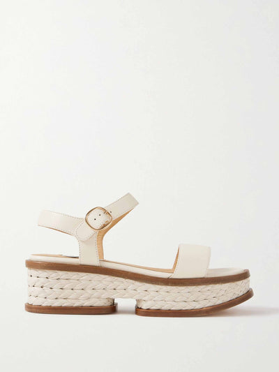 Gabriela Hearst Michael raffia-trimmed leather sandals at Collagerie