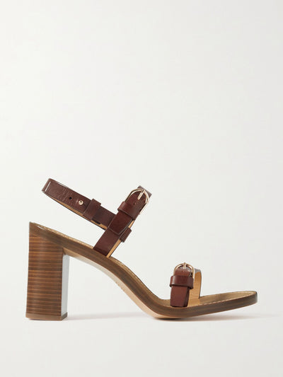 Gabriela Hearst Miraya buckled leather slingback sandals in Brown at Collagerie