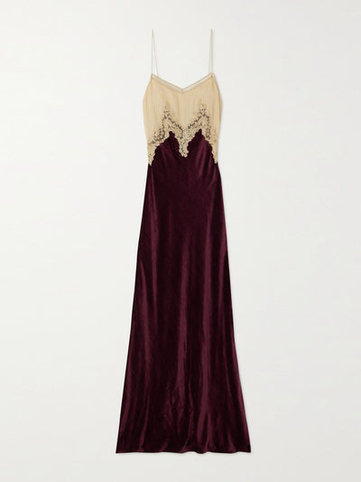 Gabriela Hearst Adolphine organic silk-voile and velvet maxi dress at Collagerie