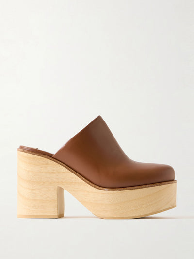 Gabriela Hearst Blake leather platform clogs at Collagerie