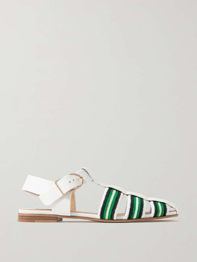 Gabriela Hearst Calla striped crochet-knit and leather sandals at Collagerie