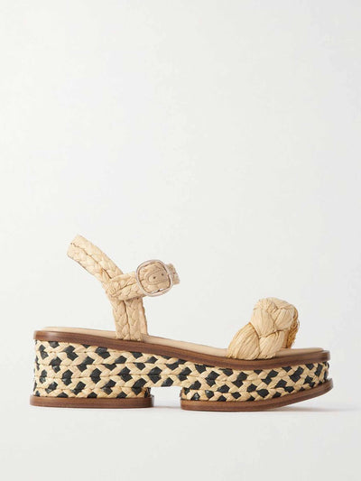 Gabriela Hearst Cream braided raffia sandals at Collagerie