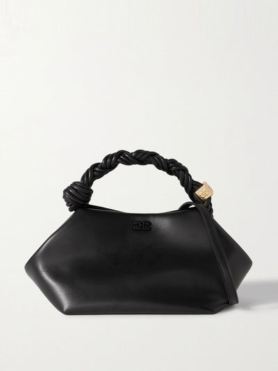 Ganni Small recycled-leather and faux leather tote bag at Collagerie