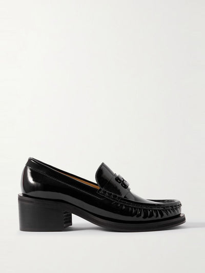 Ganni Butterfly recycled patent-leather loafers at Collagerie