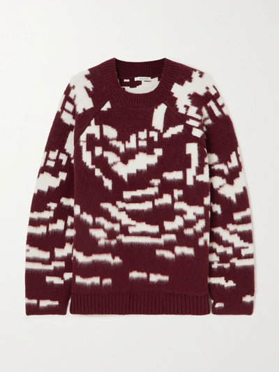 Gauchere Burgundy printed wool sweater at Collagerie