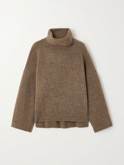 Gauchere Brown lama-blend turtleneck sweater at Collagerie