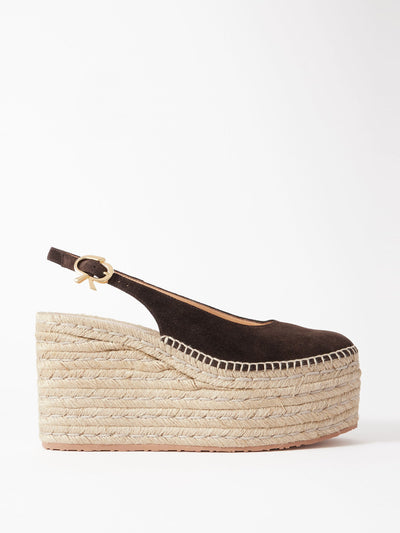 Gianvito Rossi 110 suede slingback platform espadrilles at Collagerie