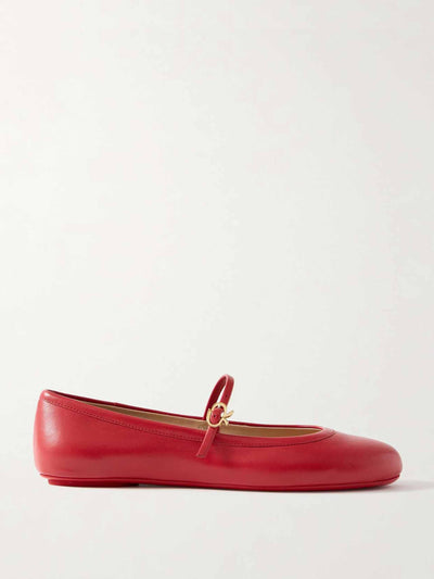 Gianvito Rossi Carla leather Mary Jane ballet flats at Collagerie