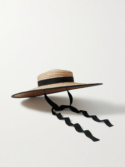 Gigi Burris Claiborne grosgrain-trimmed straw sunhat at Collagerie