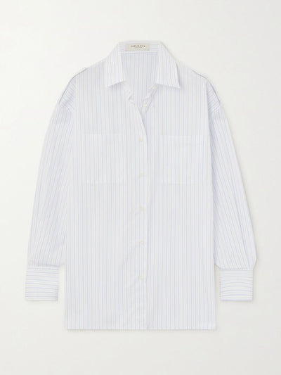 Giuliva Heritage Light blue striped cotton-poplin shirt at Collagerie