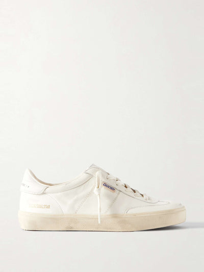 Golden Goose Soul-Star logo-print distressed leather sneakers at Collagerie