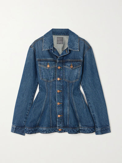 Goldsign The Benning organic denim peplum jacket at Collagerie