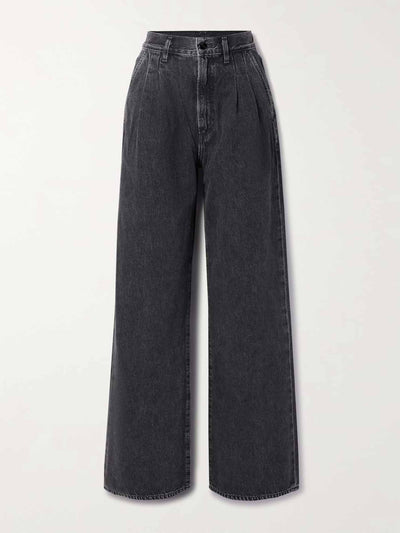 Goldsign Pleated high-rise wide-leg jeans at Collagerie