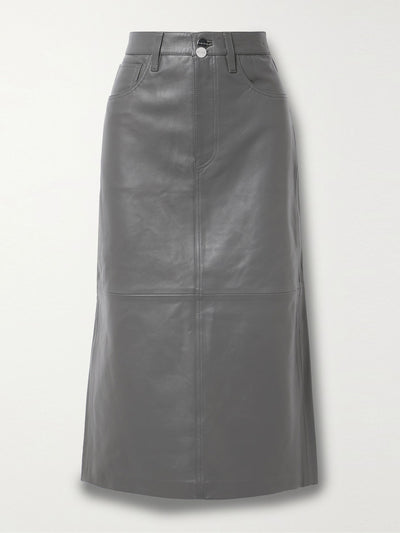 Goldsign The Low Slung leather midi skirt at Collagerie