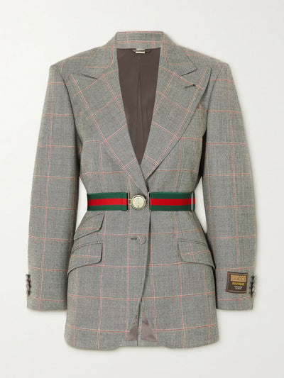 Gucci Checked wool grey jacket at Collagerie