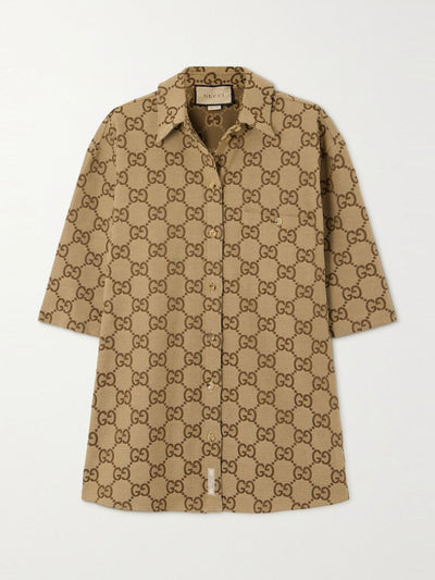 Gucci Cotton-blend canvas jacquard shirt at Collagerie