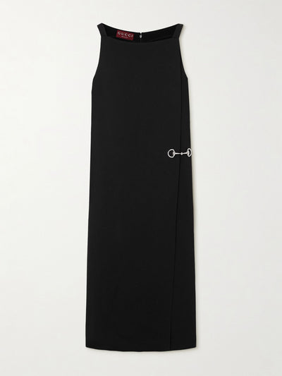Gucci Layered crepe midi dress at Collagerie