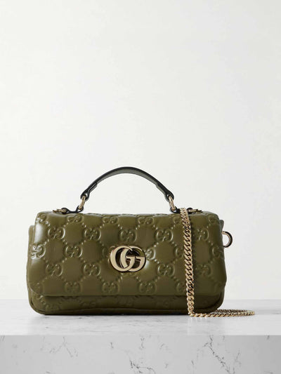 Gucci GG Milano padded debossed leather shoulder bag at Collagerie