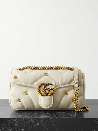 Gucci Embellished matelassé leather shoulder bag at Collagerie
