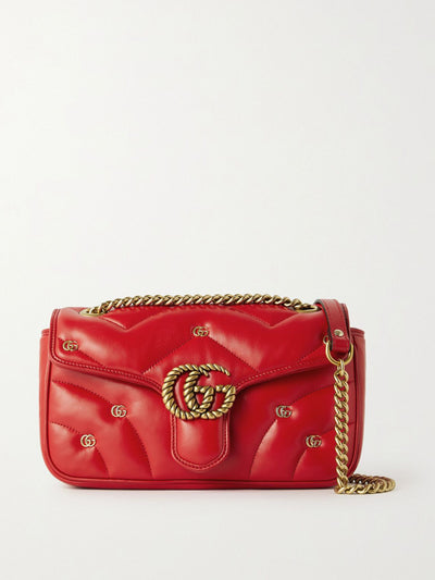 Gucci Embellished matelassé leather shoulder bag at Collagerie