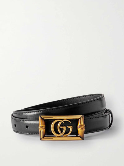 Gucci GG Marmont bamboo-embellished leather belt at Collagerie