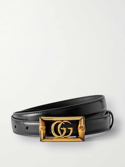 Gucci GG Marmont bamboo embellished leather belt at Collagerie