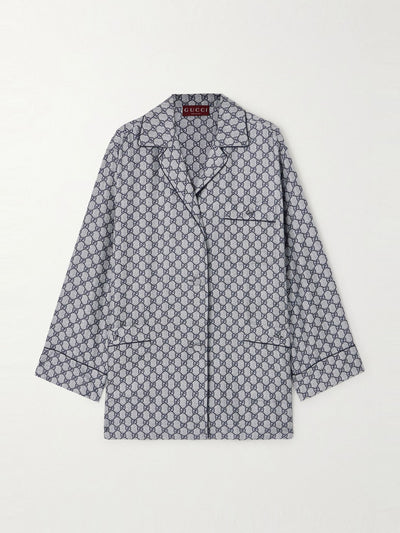 Gucci GG Supreme printed silk-twill pyjama shirt at Collagerie
