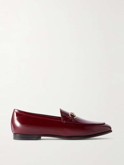 Gucci Jordaan horsebit-detailed patent-leather loafers at Collagerie