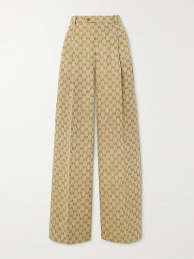 Gucci Linen and cotton-blend jacquard wide-leg pants at Collagerie