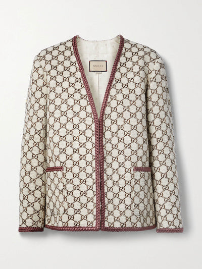 Gucci Metallic cotton-blend tweed jacket at Collagerie