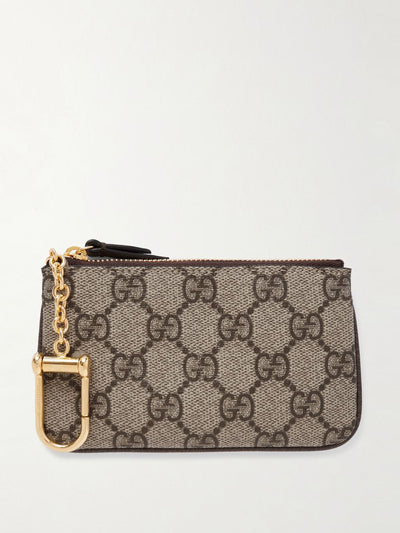 Gucci Ophidia leather-trimmed printed coated-canvas pouch at Collagerie