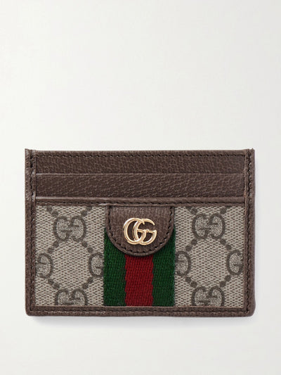 Gucci Ophidia textured leather-trimmed printed coated-canvas cardholder at Collagerie