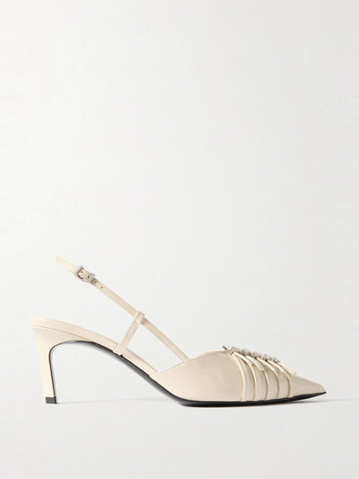 Gucci Seraphine buckled leather slingback pumps at Collagerie