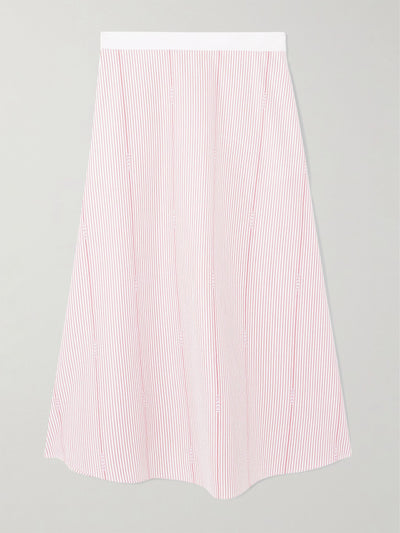 Gucci Striped cotton-poplin midi skirt at Collagerie