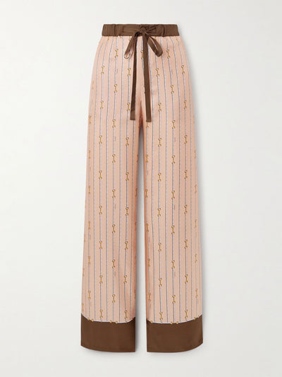 Gucci Striped silk-twill wide-leg pants at Collagerie
